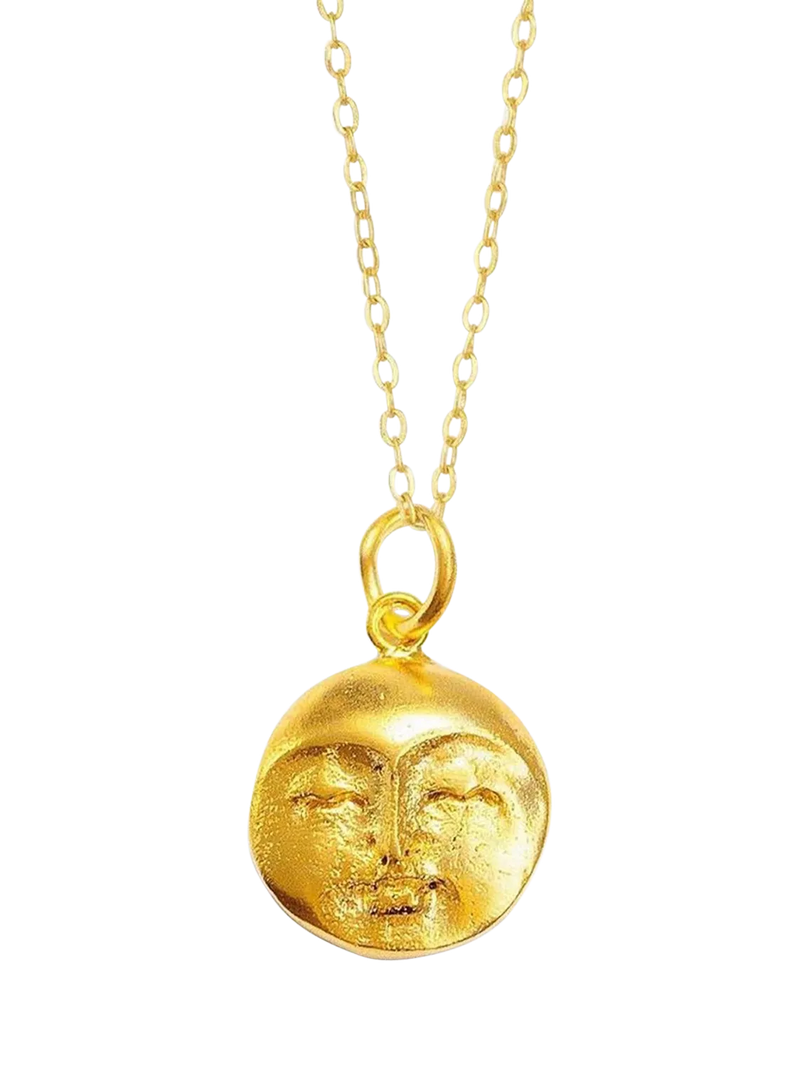 Ottoman Hands moon face pendant gold 21ct plated brass - British product