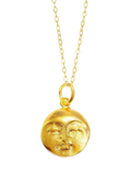 Ottoman Hands moon face pendant gold 21ct plated brass - British product