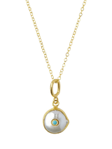 John Lewis Ottoman Hands Amalfi Pearl and Turquoise Pendant Necklace, Gold, 52cm- Buy online at McGrocer