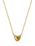 Ottoman Hands gold heart pendant with blue cubic zirconia, UK version