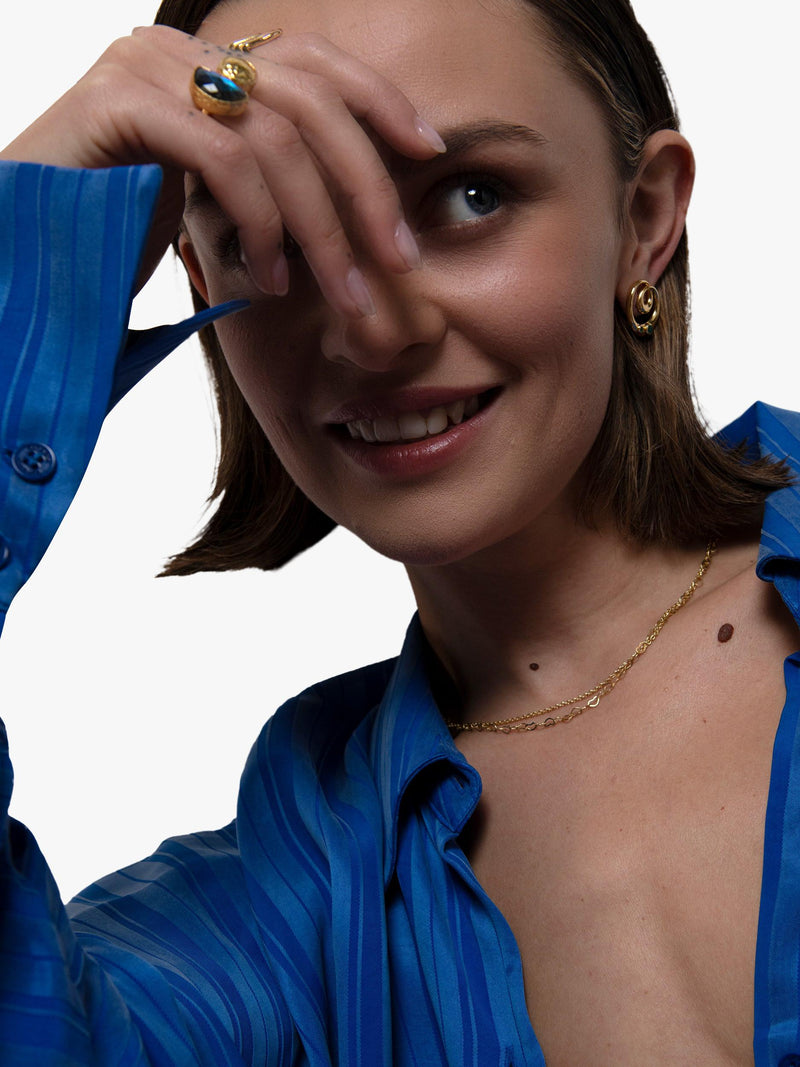 Ottoman Hands 18ct gold heart chain necklace - British product