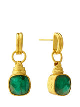John Lewis Ottoman Hands Eleanor Semi Precious Emerald Stud Earrings, Gold- Buy online at McGrocer