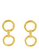 John Lewis Ottoman Hands Tesoro Double Chain Stud Earrings Gold Drop Earrings 2.9cm- Buy online at McGrocer