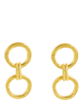 Ottoman Hands drop earrings with double chain in gold (British brand)