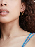 Ottoman Hands drop earrings with double chain in gold (British brand)