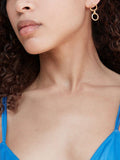 Ottoman Hands drop earrings with double chain in gold (British brand)