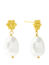 John Lewis Ottoman Hands Mavis Floral Beaded Pearl Drop Earrings Gold- Buy online at McGrocer