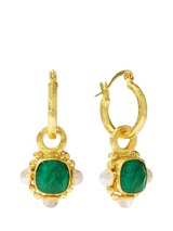 John Lewis Ottoman Hands Esther Emerald Hoop Earrings, Gold- Buy online at McGrocer