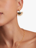 Ottoman Hands gold drop earrings with labradorite - British product