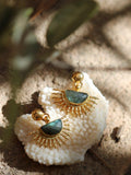 Ottoman Hands gold drop earrings with labradorite - British product