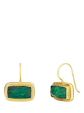 Ottoman Hands emerald drop earrings gold plated 2.3 cm - British product
