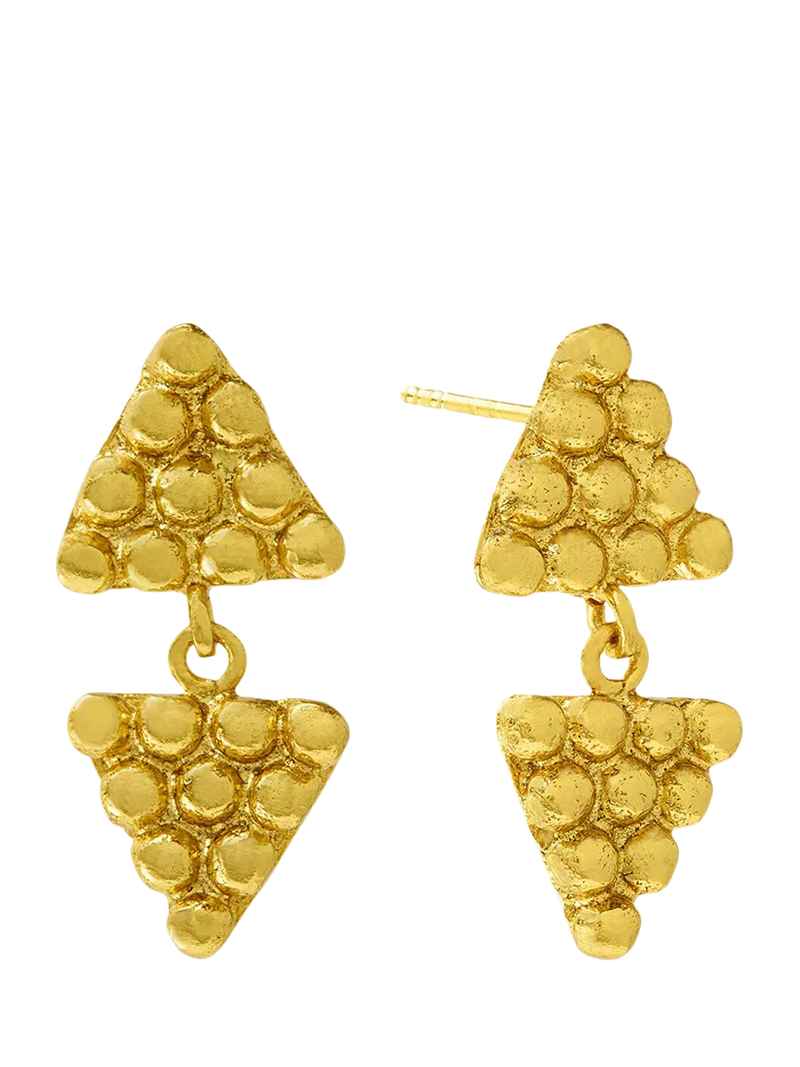Ottoman Hands Azar beaded drop earrings in gold finish - British product