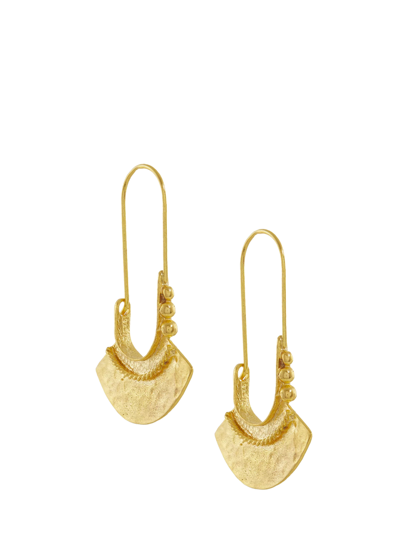 Ottoman Hands Selma gold drop earrings 21ct plated (British brand)