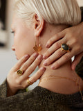 Ottoman Hands Selma gold drop earrings 21ct plated (British brand)