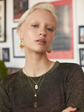 Ottoman Hands Selma gold drop earrings 21ct plated (British brand)