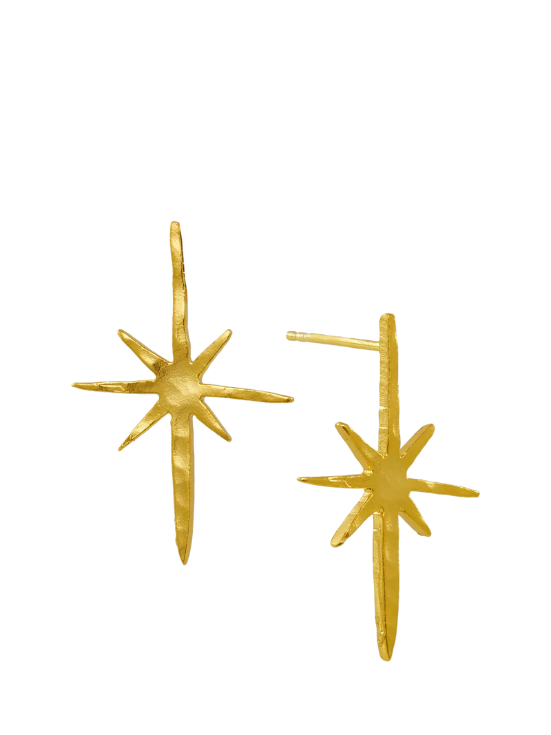 Ottoman Hands star stud earrings gold plated, imported from the UK