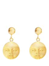 John Lewis Ottoman Hands Moon Face Gold Drop Earrings- Buy online at McGrocer