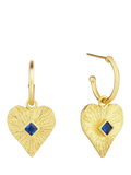 Ottoman Hands heart hoop earrings gold 3.1cm - British product