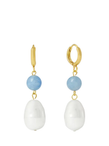 John Lewis Ottoman Hands Dawn Huggie Pearl Earrings, Gold- Buy online at McGrocer