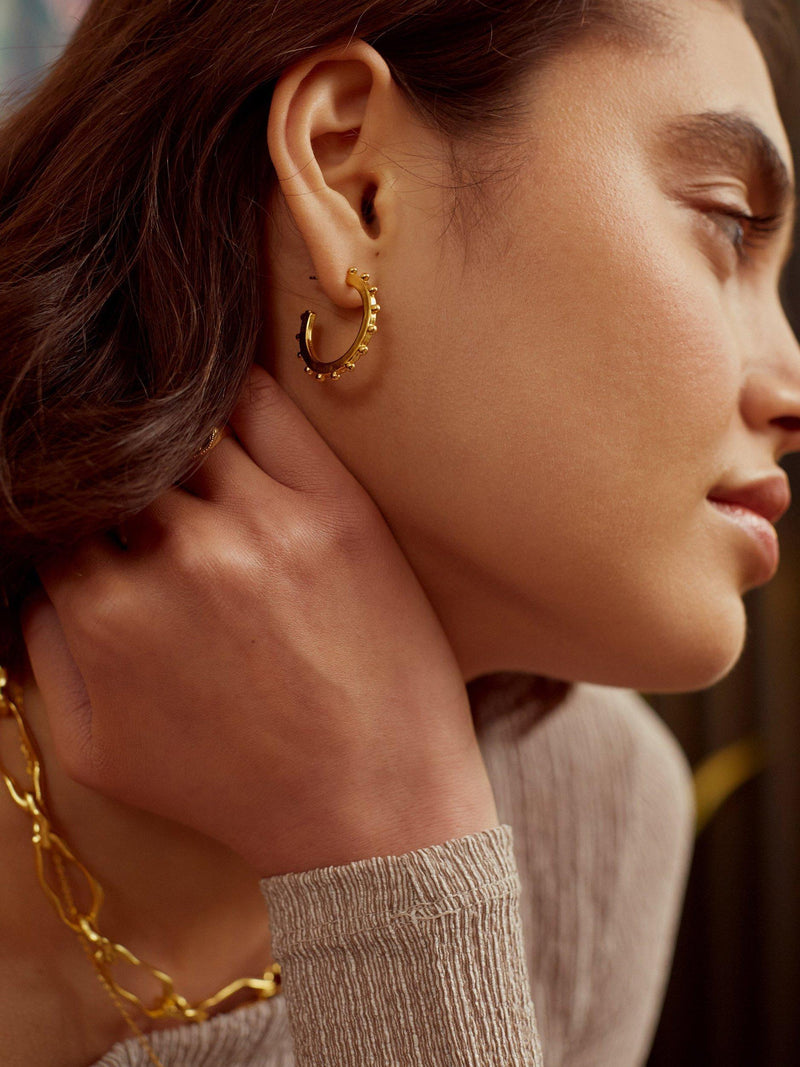Ottoman Hands Aida gold plated hoop earrings (British brand)