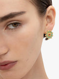 Ottoman Hands Marigold earrings with turquoise and red agate beads, imported from the UK