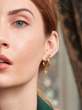 Ottoman Hands star charm hoop earrings 3 cm, imported from the UK