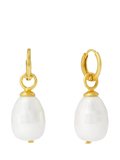 Ottoman Hands Ava Pearl Drop Earrings in gold, imported from the UK