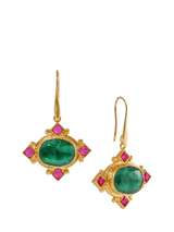 John Lewis Ottoman Hands Raina Emerald Crystal Drop Earrings, Gold- Buy online at McGrocer