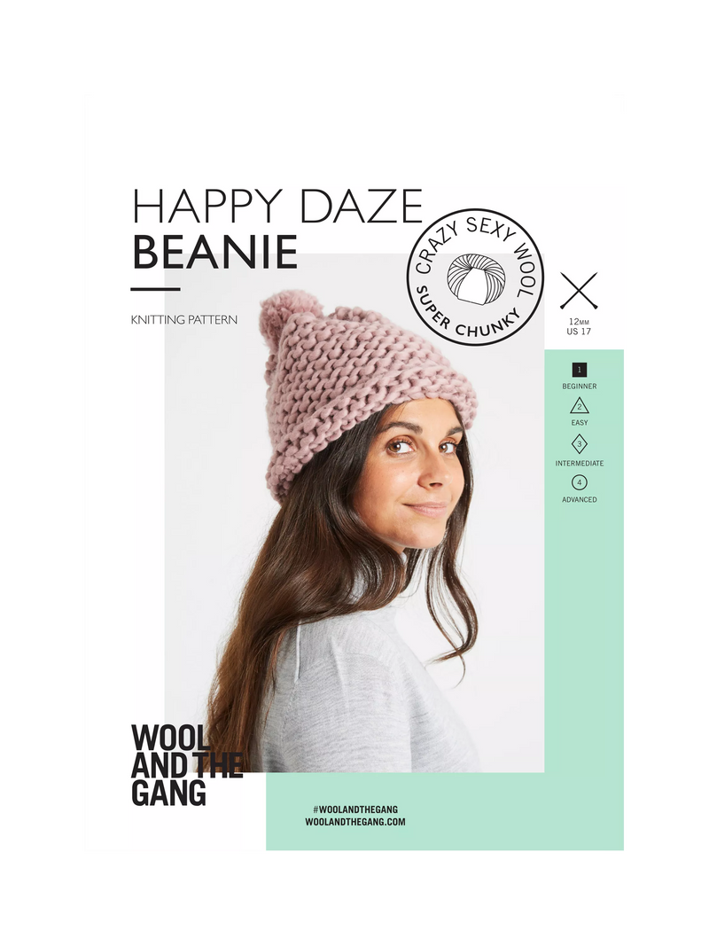 Wool And The Gang Happy Daze Beanie pattern, UK version