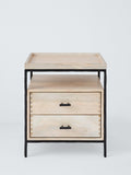 John Lewis industrial mango wood bedside table white wash (British brand)