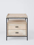 John Lewis industrial mango wood bedside table white wash (British brand)