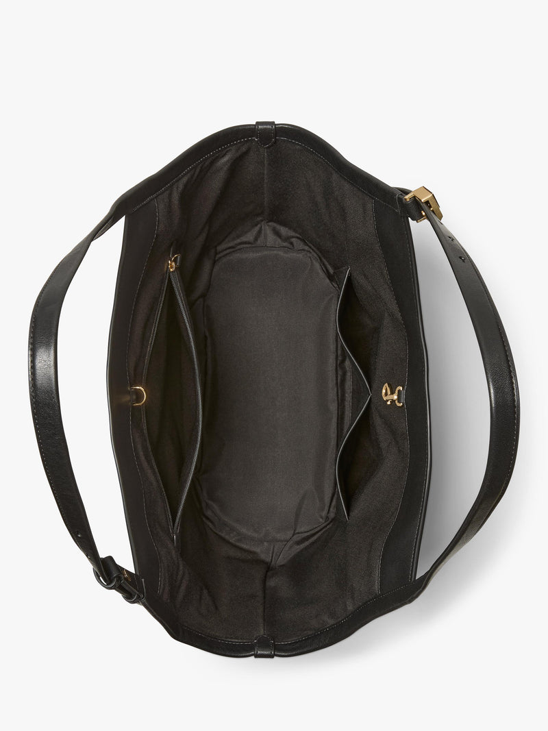 Kate Spade black Deco Tulip leather tote bag, imported from the UK
