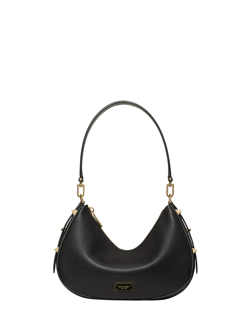 kate spade new york Liv leather slouchy shoulder bag black, UK version