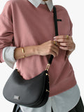 kate spade new york Liv leather slouchy shoulder bag black, UK version