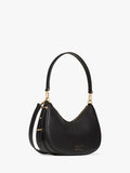 kate spade new york Liv leather slouchy shoulder bag black, UK version
