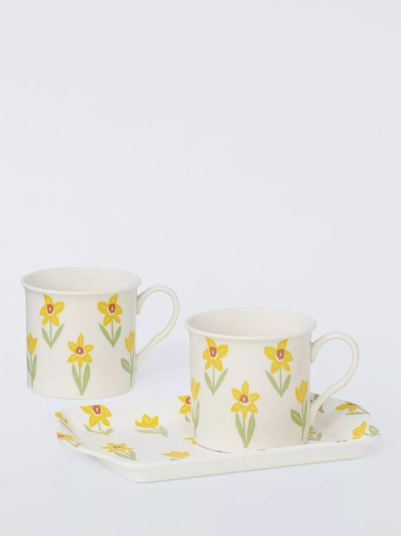 John Lewis Easter daffodil mug set, tray, imported from the UK