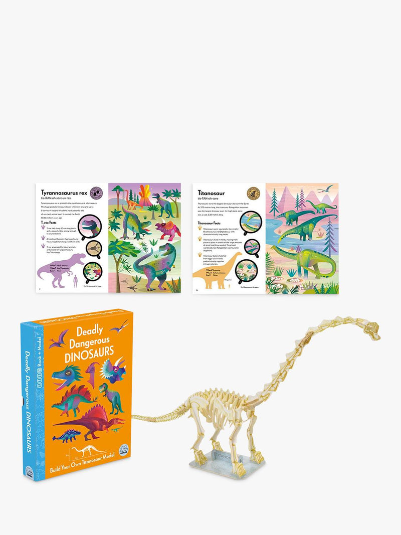 Deadly Dangerous Dinosaurs book and model kit - British product