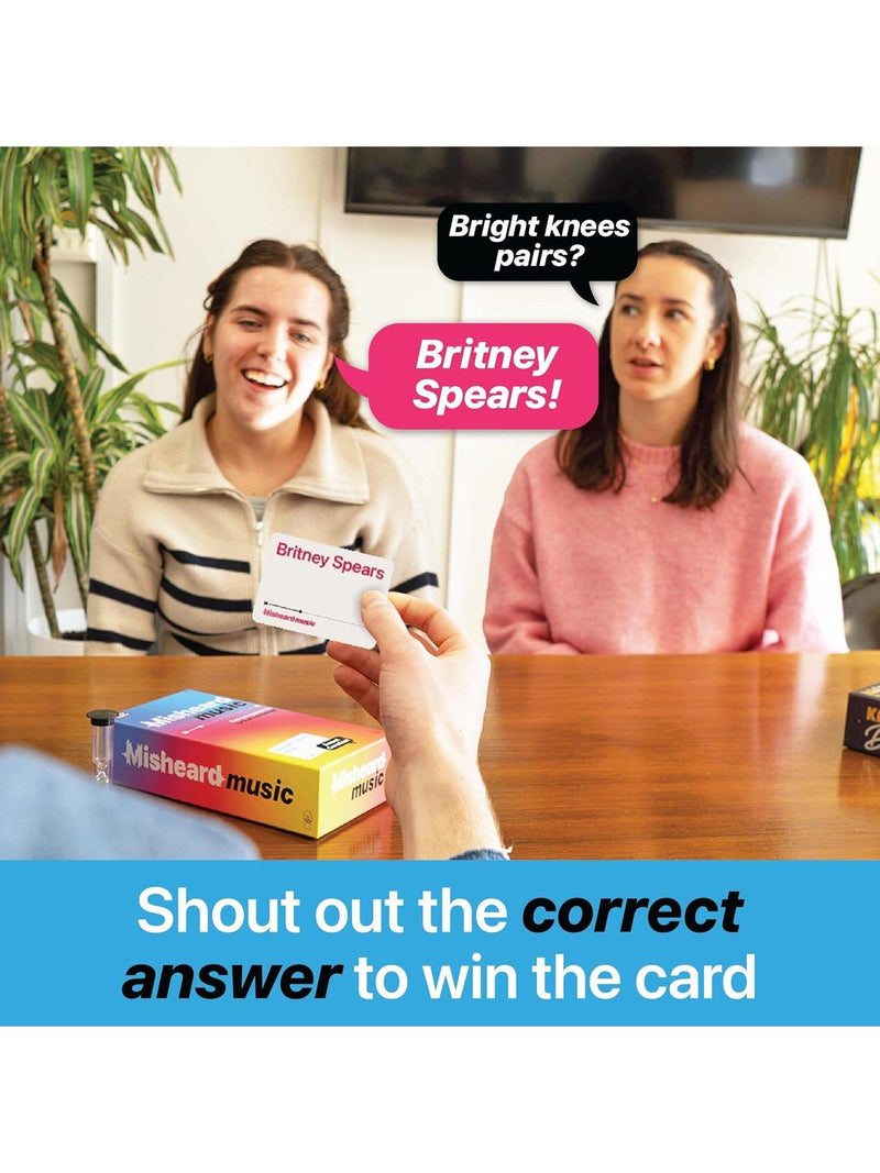 Lucky Egg Misheard Music party game for family night, UK version