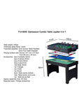 Gamesson Jupiter 4-in-1 games table with accessories, UK version