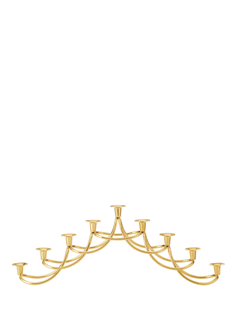 Georg Jensen Harmony gold plated menorah, UK version