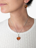 Be-Jewelled Baltic amber heart drop earrings, imported from the UK