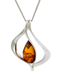 Be-Jewelled Baltic amber pendant necklace in sterling silver, imported from the UK