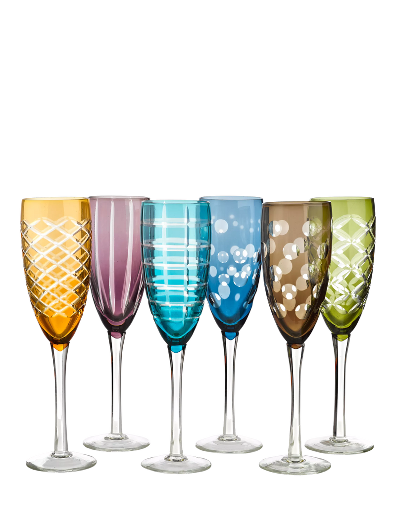 pols potten Cuttings champagne flutes set of 6 230ml, imported from the UK