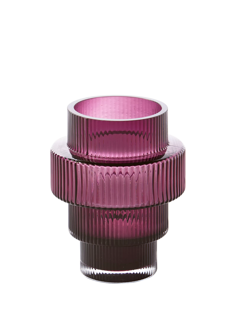 Pols Potten Glass Candle Holder Steps Purple - British product
