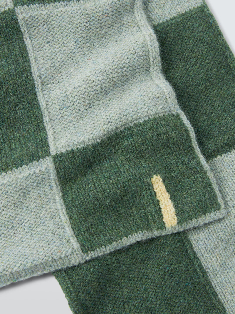 John Lewis recycled wool check scarf (British brand)