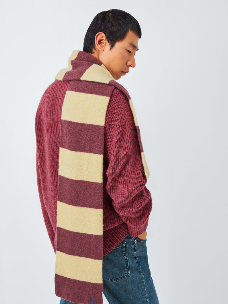 John Lewis recycled wool striped scarf (British brand)