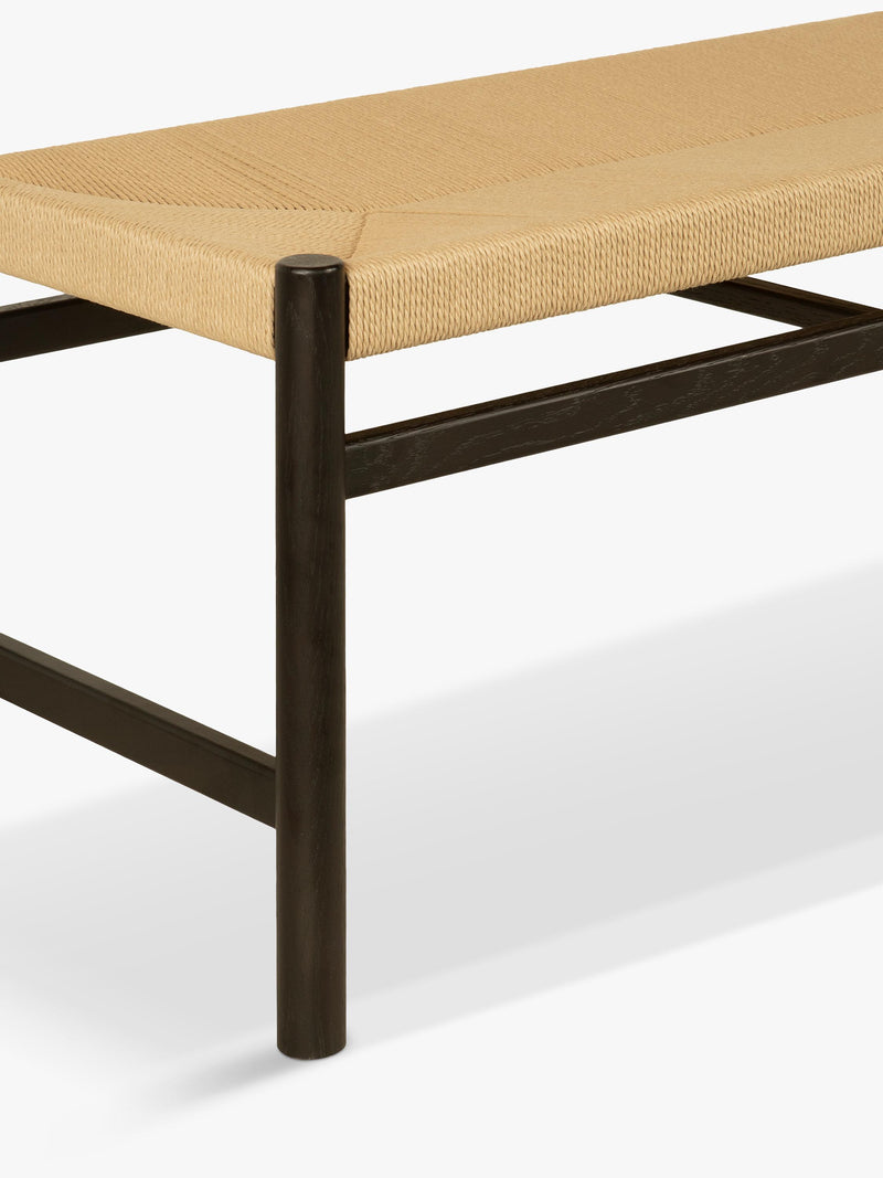John Lewis Reed dining bench oak paper cord seat, imported from the UK