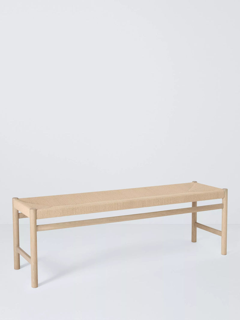 John Lewis Reed dining bench oak paper cord seat, imported from the UK