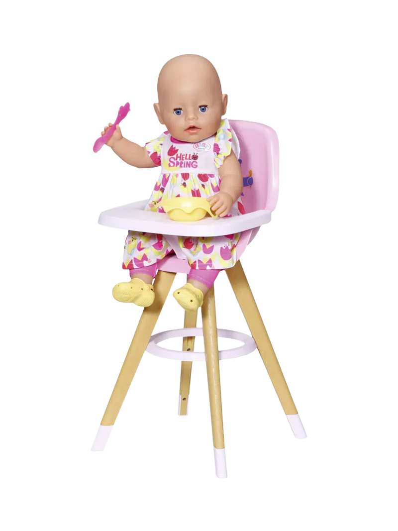 Baby Born doll highchair modern pink seat fits 43cm dolls, UK version