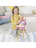 Baby Born doll highchair modern pink seat fits 43cm dolls, UK version